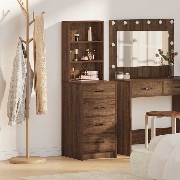 vidaXL Highboard Hned&yacute; dub 40 x 41 x 135 cm Kompozitn&eacute; drevo
