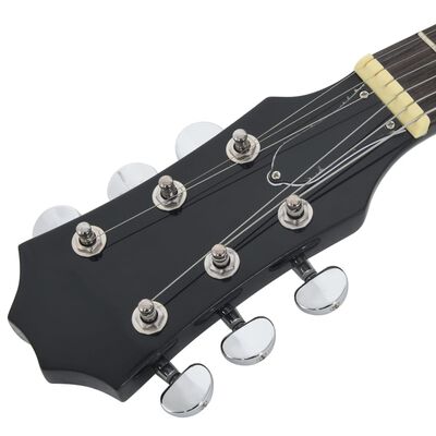 vidaXL Elektrická gitara pre deti s taškou hnedo-čierna 3/4 30"