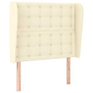 vidaXL Čelo postele so z&aacute;hybmi kr&eacute;mov&yacute; 93x23x118/128 cm umel&aacute; koža