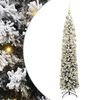 vidaXL Umel&yacute; vianočn&yacute; stromček Zelen&aacute; a biela 180 cm PVC, oceľ a plast