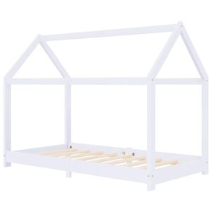 vidaXL Detsk&yacute; posteľn&yacute; r&aacute;m biely 70x140 cm borovicov&yacute; mas&iacute;v