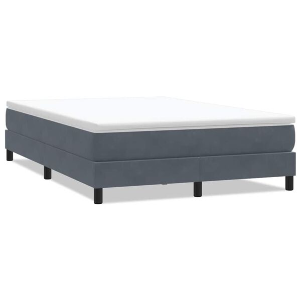 vidaXL Posteľn&yacute; r&aacute;m boxspring bez matracom tmavosiv&yacute; 140x220 cm zamat