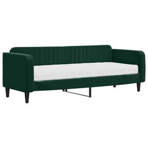 vidaXL Denn&aacute; posteľ s matracom tmavozelen&aacute; 80x200 cm zamat