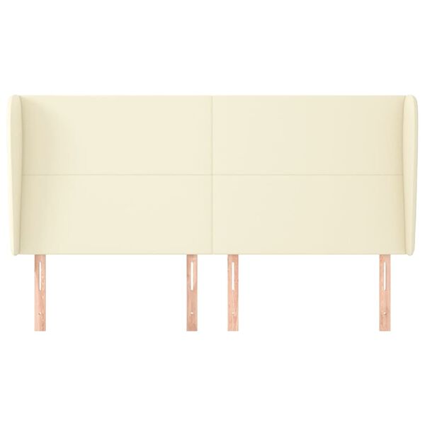 vidaXL Čelo postele so z&aacute;hybmi kr&eacute;mov&eacute; 163x23x118/128 cm umel&aacute; koža