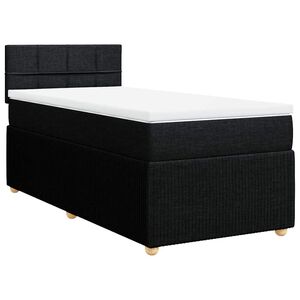 vidaXL Posteľn&yacute; r&aacute;m boxspring s matracom čierny 90x200 cm l&aacute;tka