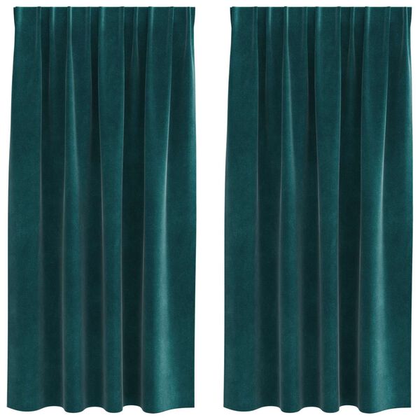 vidaXL Zatemňovacie z&aacute;vesy 2 pcs Tmavozelen&aacute; 140 x 175 cm Zamat