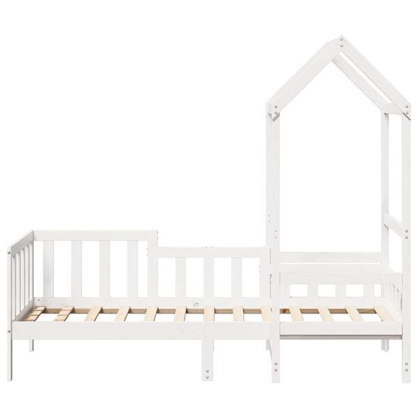 vidaXL Denn&aacute; posteľ so strie&scaron;kou biela 80x200 cm borovicov&yacute; mas&iacute;v