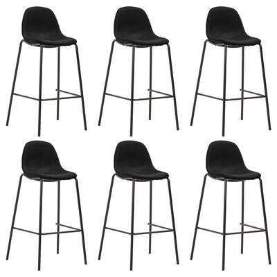 vidaXL Barové stoličky 6 ks, čierne, látka