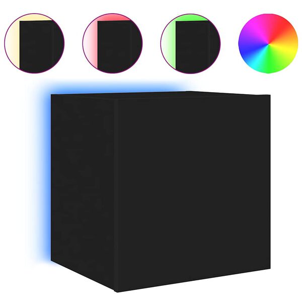 vidaXL TV n&aacute;stenn&aacute; skrinka s LED svetlami čierna 40,5x35x40 cm