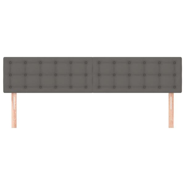 vidaXL Čel&aacute; postel&iacute; siv&eacute; 160x5x78/88 cm umel&aacute; koža