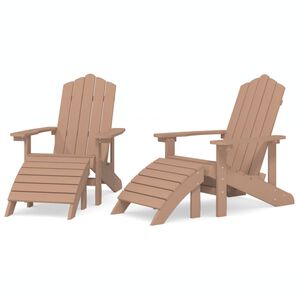 vidaXL Z&aacute;hradn&eacute; stoličky s podnožkami Adirondack 2 ks HDPE hned&eacute;