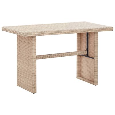 vidaXL Záhradný stôl, béžový 110x60x67 cm, polyratan