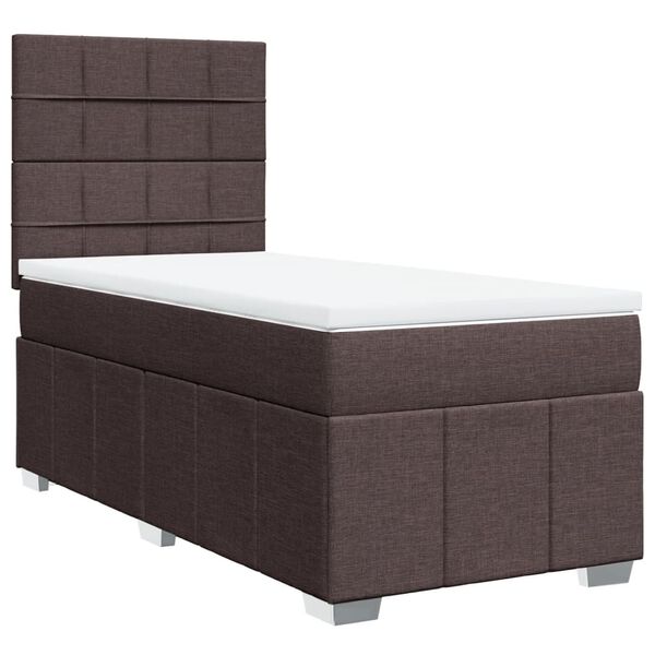 vidaXL Boxspring posteľ s matracom tmavohned&aacute; 90x190 cm l&aacute;tka