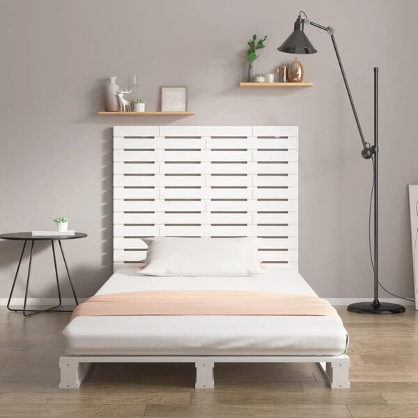 vidaXL N&aacute;stenn&eacute; čelo postele biele 126x3x91,5 cm mas&iacute;vna borovica