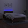 vidaXL Boxspring posteľ s matracom a LED tmavohned&aacute; 120x190 cm l&aacute;tka