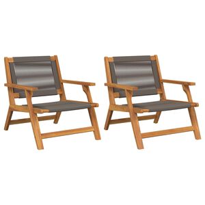 vidaXL Záhradný nábytok 2 pcs Sivá 78 x 67 x 73cm Akáciový masív