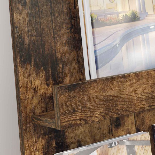 vidaXL Reg&aacute;l na časopisy Dymov&aacute; dub 51 x 11 x 102 cm Kompozitn&eacute; drevo