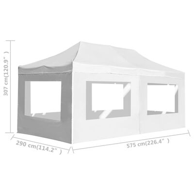 vidaXL Profesionálny skladací stan+steny, hliník 6x3 m, biely