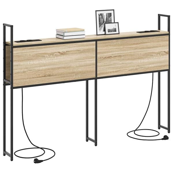 vidaXL &Uacute;ložn&aacute; čelľadka s nab&iacute;jacou stanicou s poličkou dub sonoma