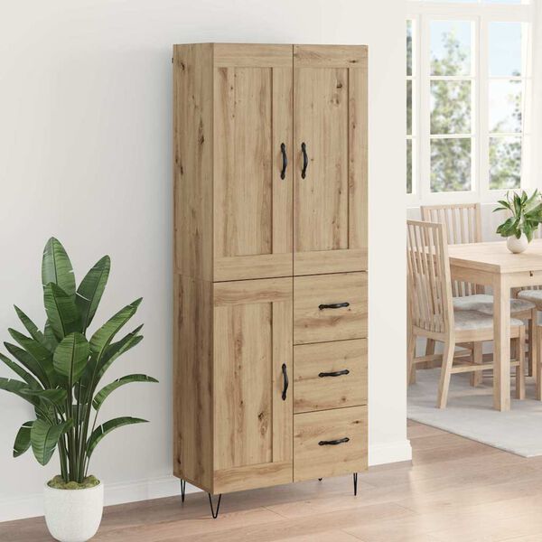 vidaXL Highboard Remeseln&yacute; dub 69,5 x 34 x 180 cm Kompozitn&eacute; drevo