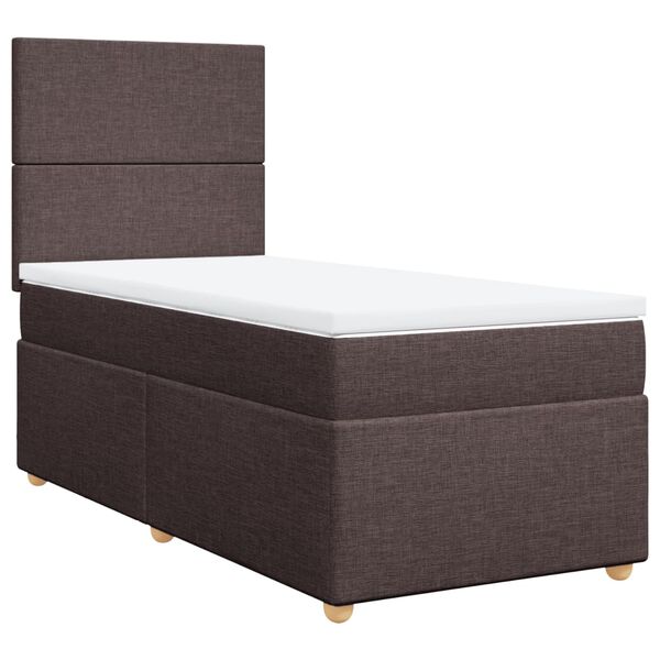vidaXL Boxspring posteľ s matracom tmavohnedá 90x190 cm látka