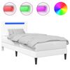 vidaXL R&aacute;m postele s LED p&aacute;sikmi Biela 80 x 200 cm Umel&aacute; koža