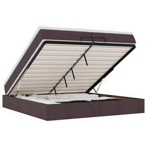 vidaXL Osmansk&yacute; r&aacute;m postele s matracmi tmavohned&aacute; 200x200 cm l&aacute;tka