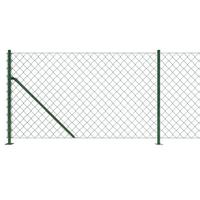 vidaXL Drôtený plot s pätkami, zelený 0,8x25 m