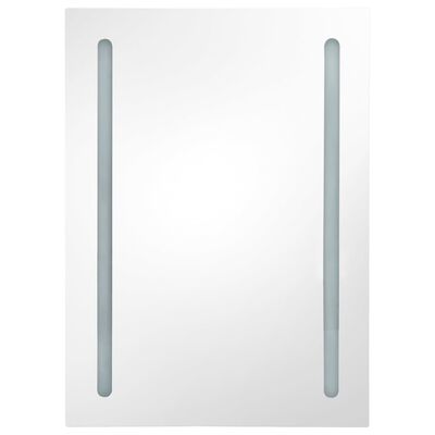 vidaXL LED kúpeľňová zrkadlová skrinka žiarivá sivá 50x13x70 cm