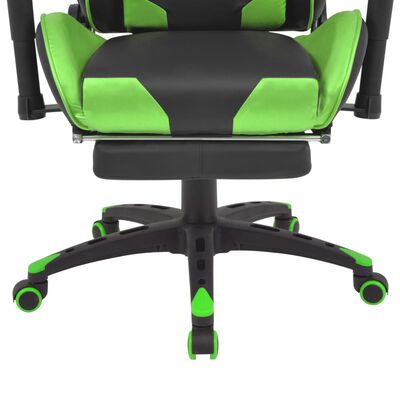vidaXL Polohovacie kancelárske herné kreslo s podnožkou, zelené