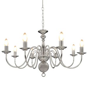 vidaXL Luster, strieborn&yacute; 8 x žiarovky E14