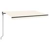 vidaXL Ručne zaťahovacia mark&iacute;za s LED 450x300 cm kr&eacute;mov&aacute;