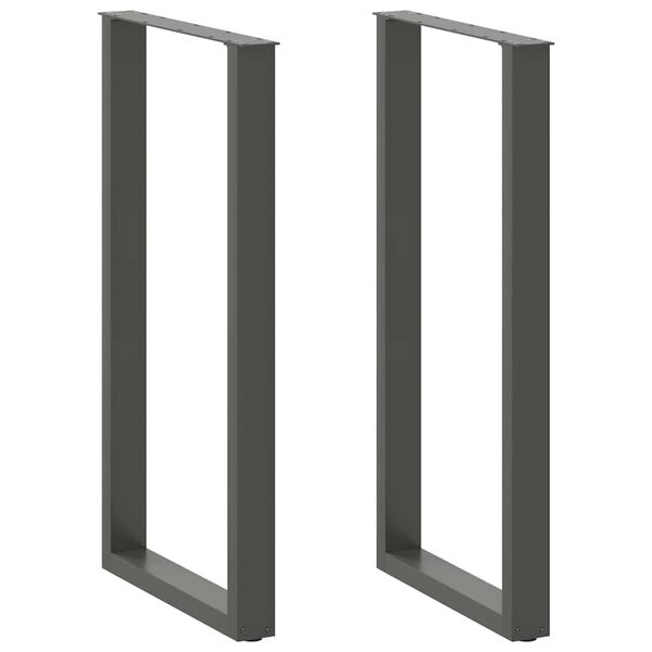 vidaXL Nohy barov&eacute;ho stola v tvare U, 2 ks, antracitov&eacute;, 60 x (110-111) cm, oceľ