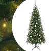 vidaXL Umel&yacute; vianočn&yacute; stromček s 300 LED-i Zelen&aacute; 210 cm PE a PVC