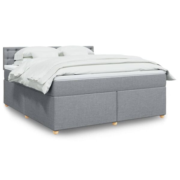 vidaXL Boxspring posteľ s matracom bledosiv&aacute; 180x200 cm l&aacute;tka