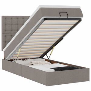 vidaXL Osmansk&aacute; posteľ s matracom sivohned&aacute; 90x200 cm l&aacute;tka