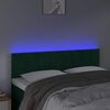 vidaXL Čelo postele s LED tmavozelen&eacute; 144x5x78/88 cm zamat