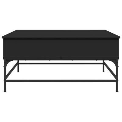 vidaXL Konferenčný stolík, čierny 95x95x45 cm, kompozitné drevo+kov