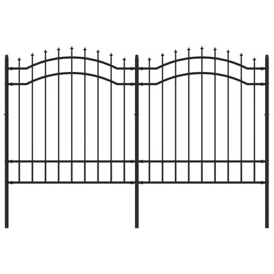 vidaXL Záhradný plot s hrotmi čierny 165 cm oceľ s práškovým nástrekom