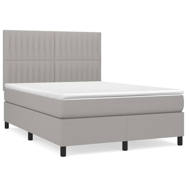 vidaXL Boxspring posteľ s matracom bledosiv&aacute; 140x200 cm l&aacute;tka