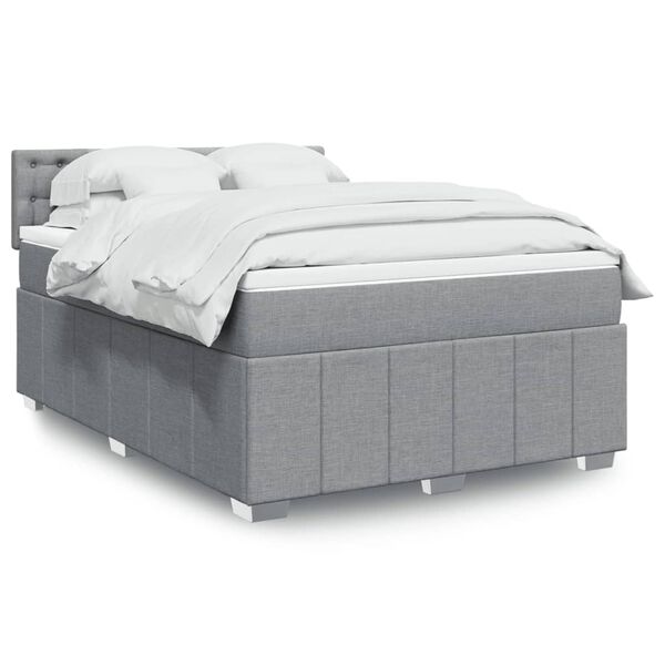 vidaXL Boxspring posteľ s matracom bledosiv&yacute; 140x190 cm l&aacute;tka