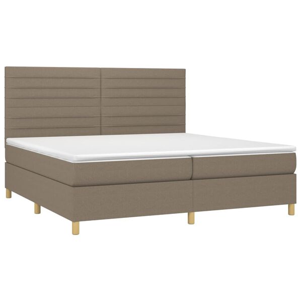 vidaXL Boxspring posteľ s matracom sivohned&yacute; 200x200 cm l&aacute;tka