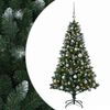 vidaXL Umel&yacute; vianočn&yacute; stromček s guľami 120 cm 150 LED Tepl&aacute; biela