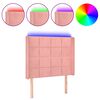 vidaXL Čelo postele s LED ružové 83x16x118/128 cm zamat