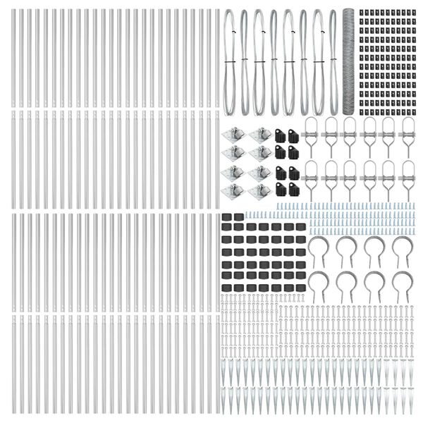 vidaXL Stĺp na plot. Strieborn&aacute; 100 x 1,2 m (50 mm sieť) Oceľ