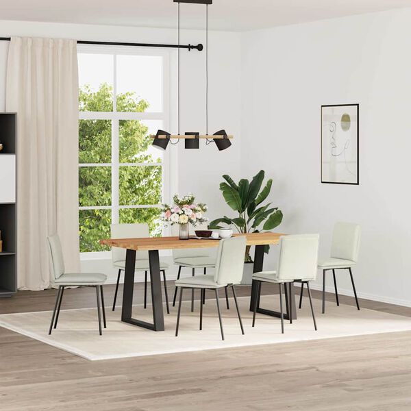 vidaXL Jed&aacute;lensk&eacute; stoličky 6 ks kr&eacute;mov&eacute; zamatov&eacute;