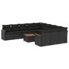 vidaXL Patio Sofa Set 12-miestne Black