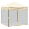 vidaXL Skladací párty stan s bočnicami krémový 2x2 m