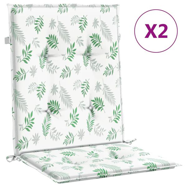 vidaXL Podu&scaron;ky na n&iacute;zke stoličky 2 ks vzor listov l&aacute;tka