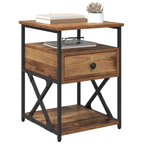 vidaXL Nočn&yacute; stol&iacute;k Star&eacute; drevo 40 x 42 x 55 cm Kompozitn&eacute; drevo